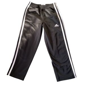 Adidas Black and White Sweatpants with Classic Stripes size:5